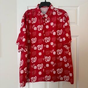 Washington Nationals Men’s Short Sleeve Hawaiian Button Down Shirt MLB Size XL